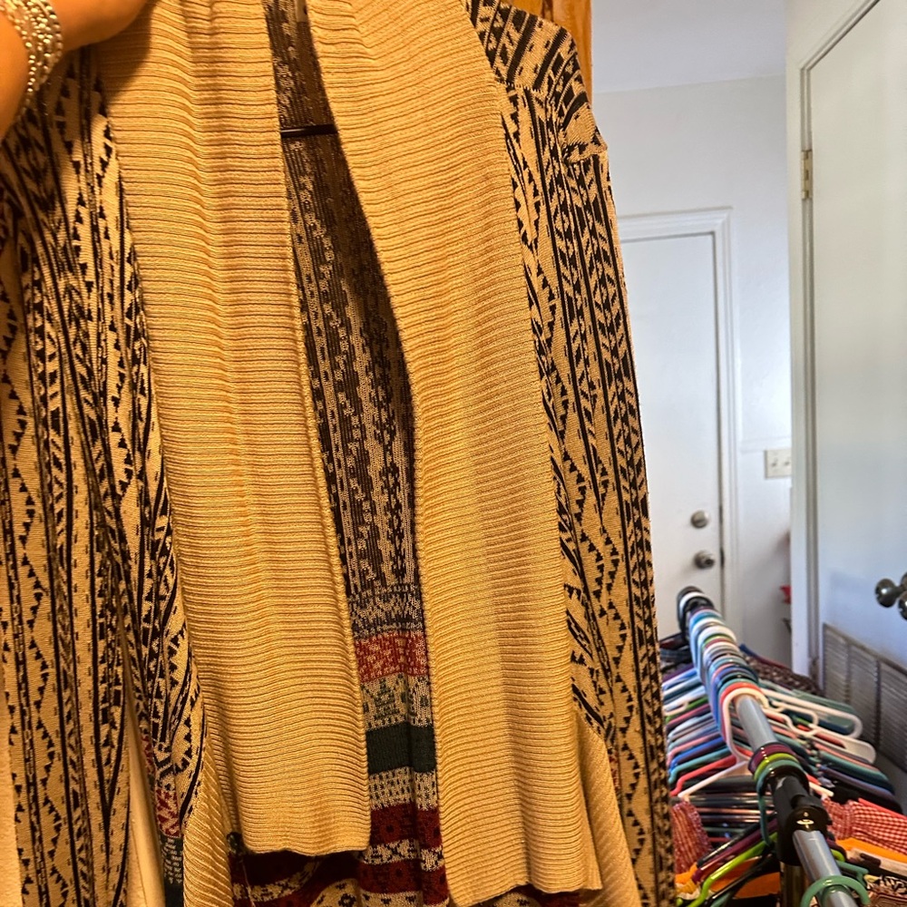 Cato Beige and Black Patterned Cardigan